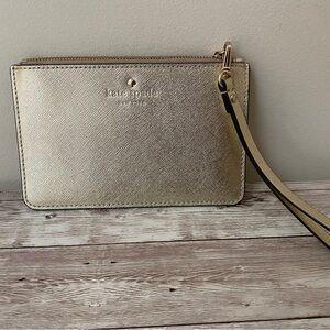 Kate Spade Metallic Gold Wristlet